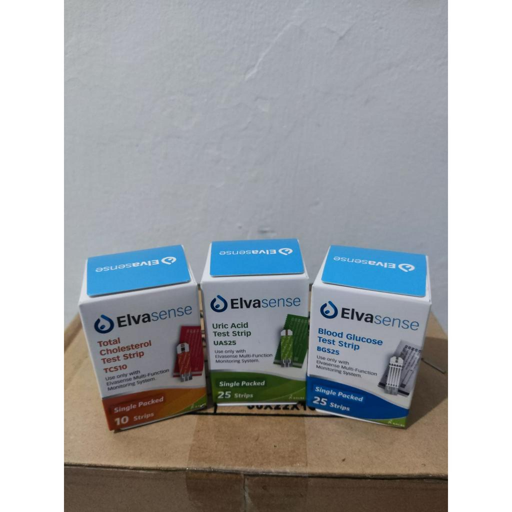 Strip Alat Cek Gula Darah Elvasense 3in1 / Strip Glucose GLU