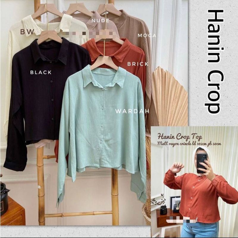Kemeja Crop / Kemeja crinkle / Hanin crop