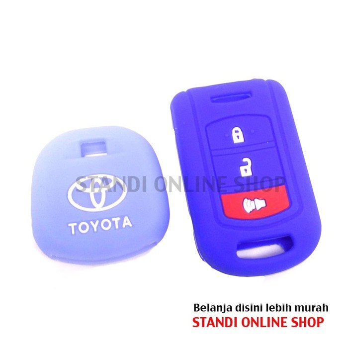 Kondom Kunci Sarung Remote Silikon Remote Cover Toyota New Rush Biru