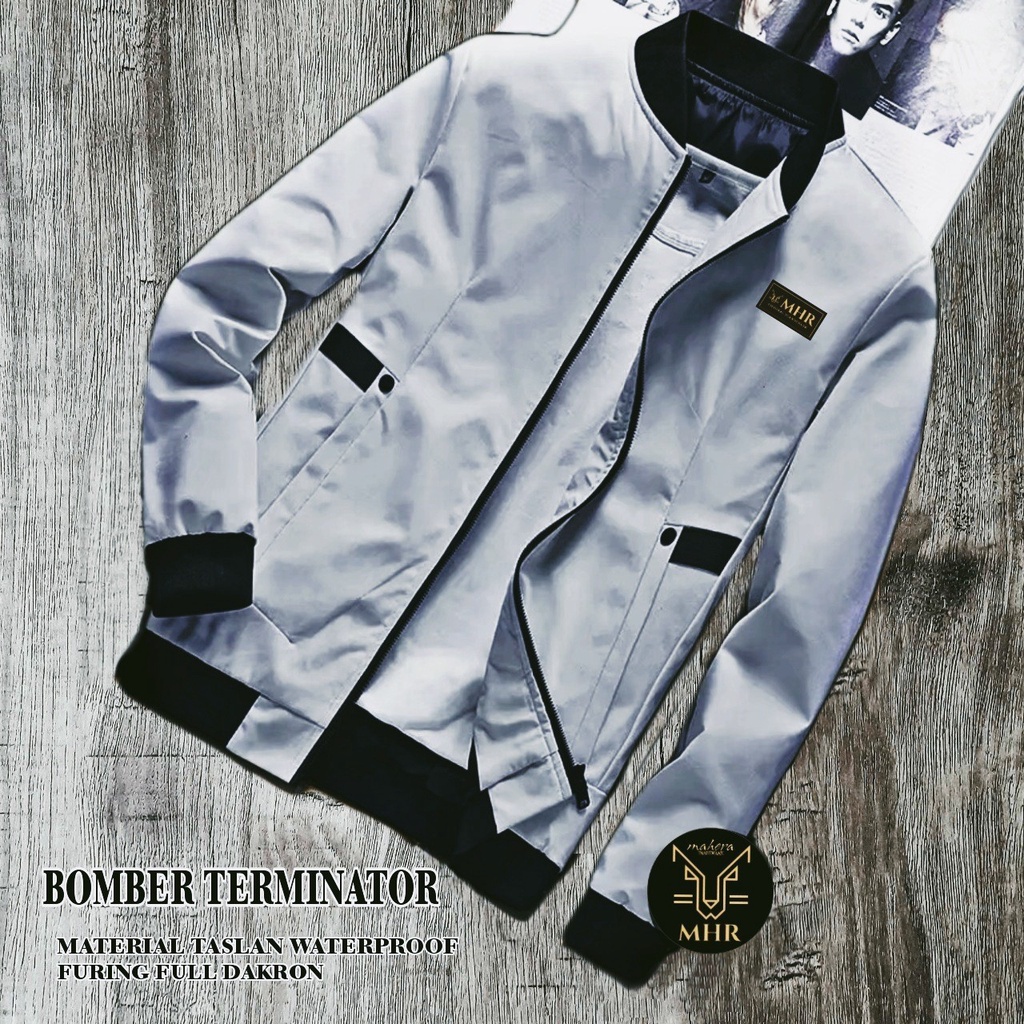 JAKET BOMBER PRIA SIMPLE TERMINATOR  TASLAN WATERPROOF