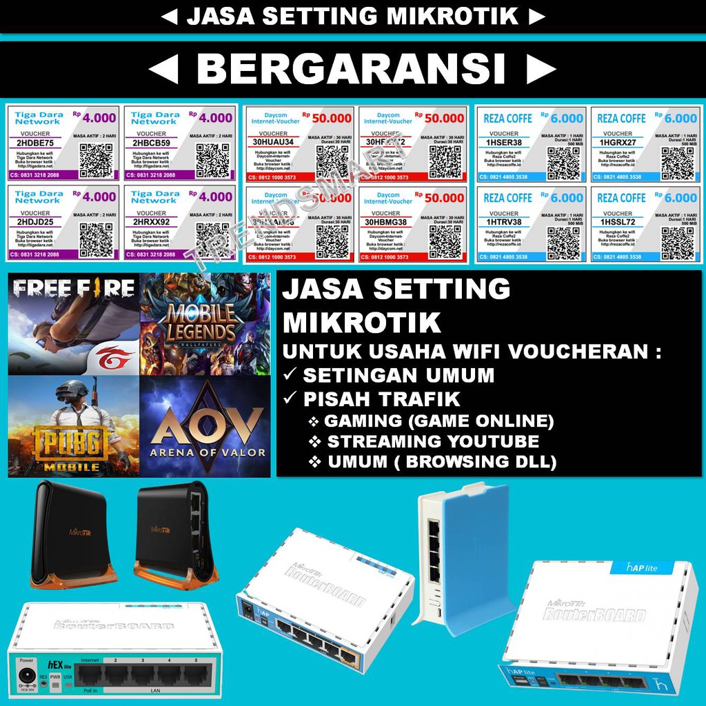 Jasa Setting Mikrotik Untuk Usaha Wifi Hotspot Voucheran
