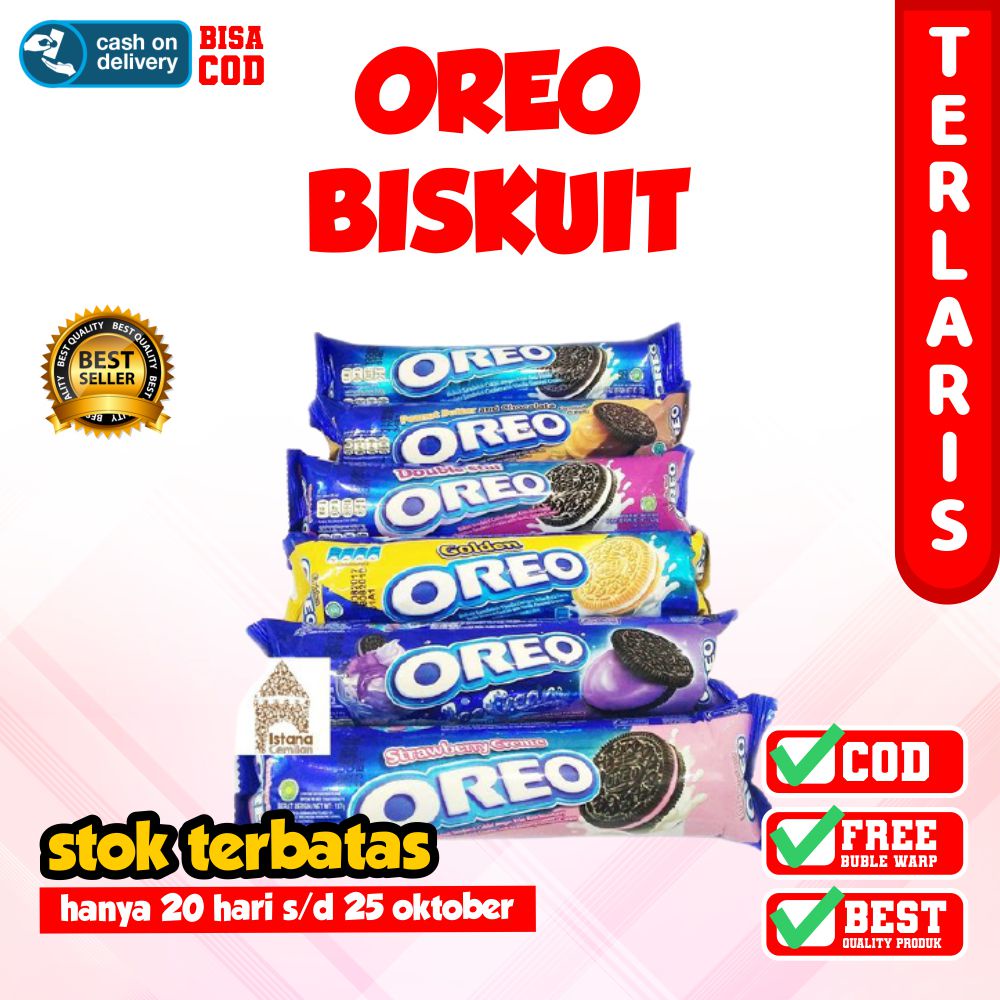 

BISKUIT OREO WAFER SANDWICH ROLL CREAM RED VELVET ALL VARIAN PER PCS NETTO 133 GR SNACK MAKANAN