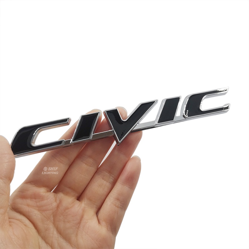 1pc Stiker Emblem Logo CIVIC Bahan Metal Untuk Bagasi Belakang Mobil HONDA