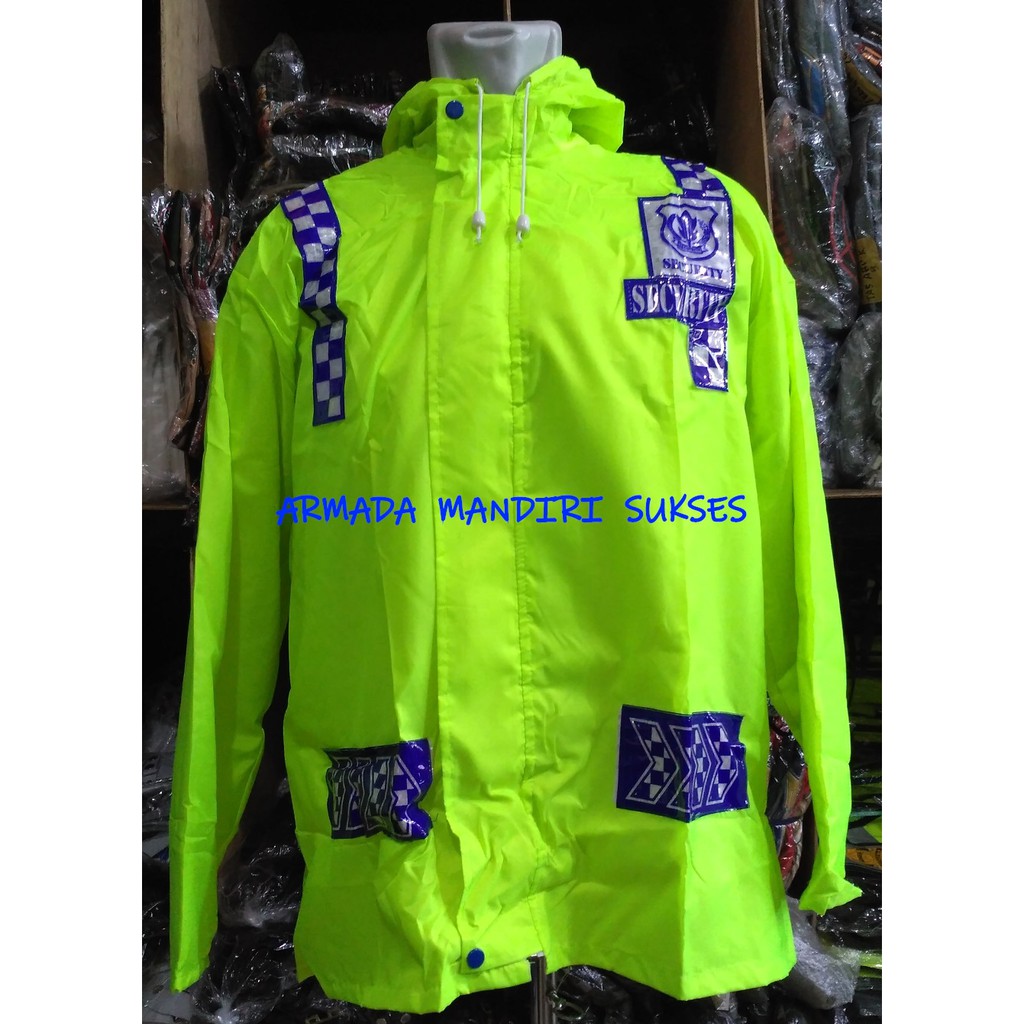 Jas Hujan Satpam Setelan - Mantel Satpam - Raincoat Satpam