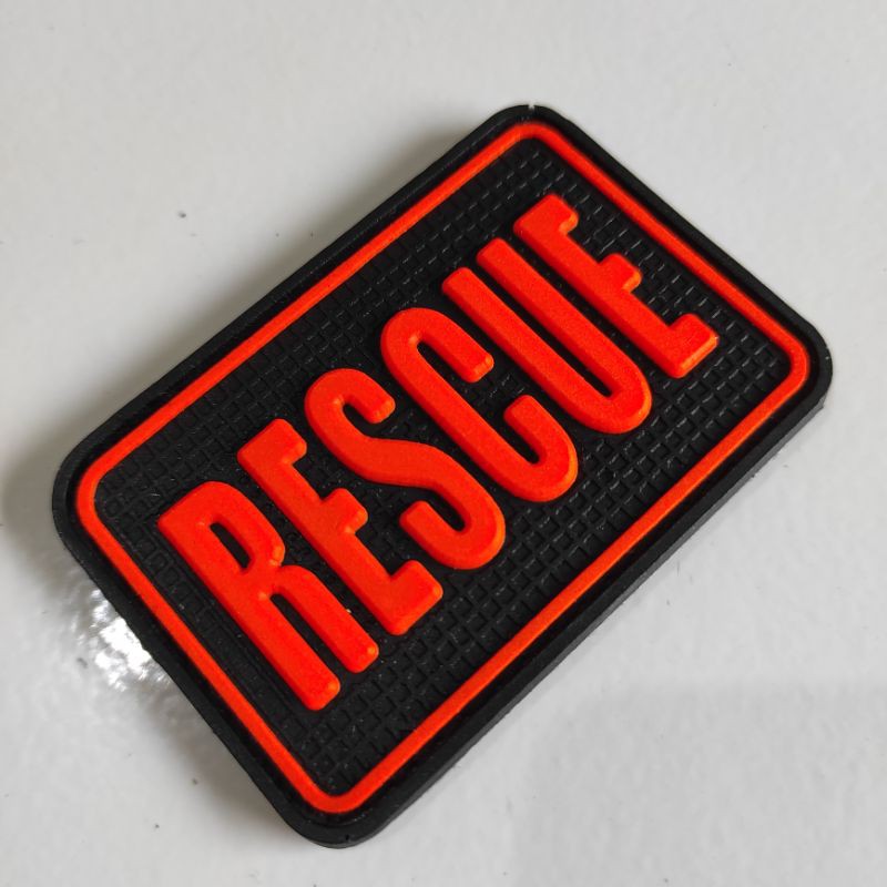 PATCH RUBBER TULISAN RESCUE BPBD/BNPB/TIMSAR/TEMPELAN EMBLEM LOGO KARET VELCRO