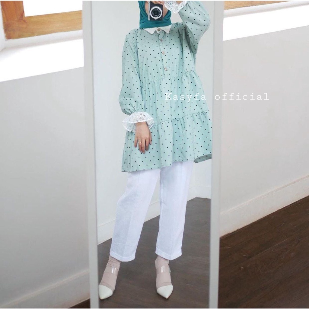 YUYU TUNIK // TUNIK POLKADOT MIX RENDA