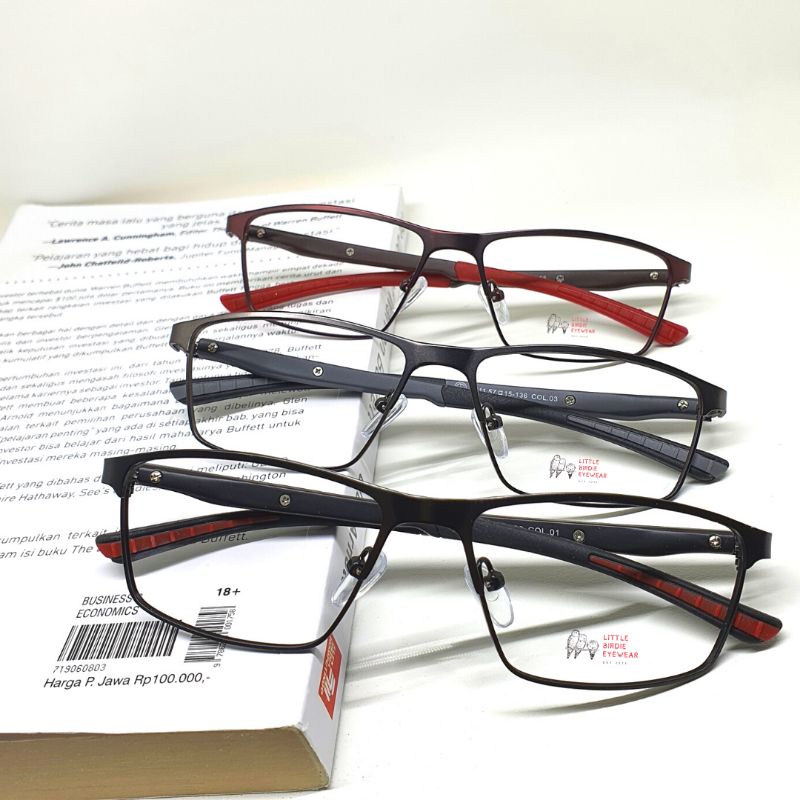 Frame Kacamata Anti Radiasi Model Kotak Pria Besi Premium Photocromic Fotocromic Blueray Sporty