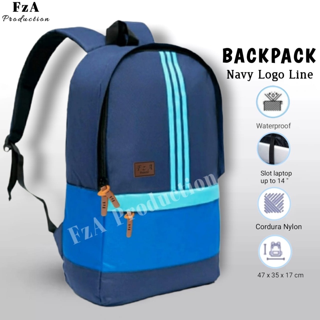 FzA Official - Tas Ransel Distro Casual Pria Wanita / Tas Ransel Laptop Backpack Sekolah Kuliah Distro Original Tas Punggung Laptop - NLLN