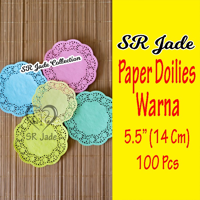 Paper Doilies Warna 5.5" 14 cm 100 pcs 5,5 Inci Doyleys Tatakan Kue Alas Toples Alas Renda Souvenir 