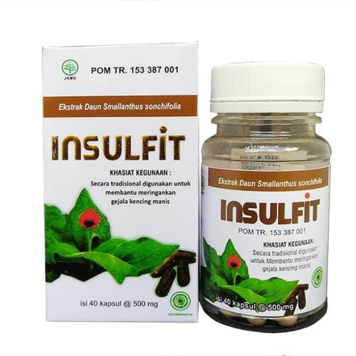 INSULFIT Kapsul Daun Insulin Herbal Diabetes isi 40 kapsul