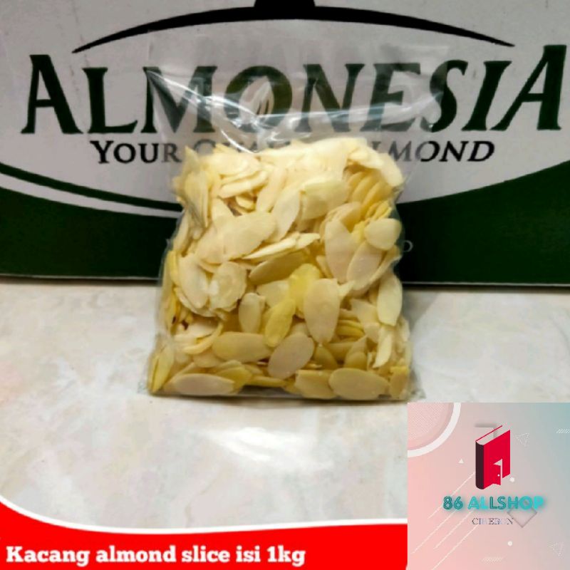 

Kacang almond slice premium almonesia isi 1 kg