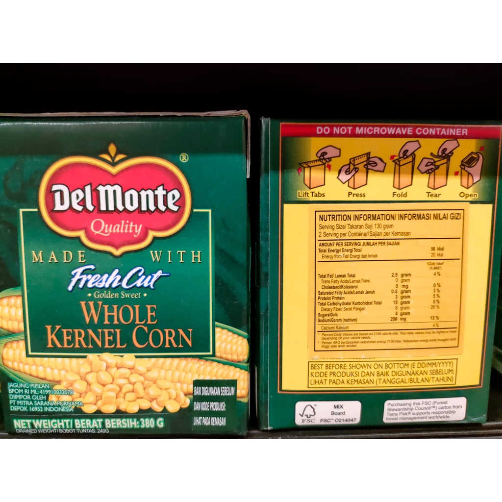

Delmonte / Del Monte Fresh Cut WHOLE KERNEL CORN 380gr [BB]
