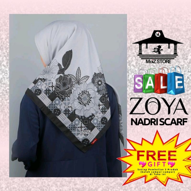 Zoya Nadri Scarf Jilbab Hijab Kerudung Krudung Krudungan Kerudungan Motif Segi Empat Segiempat Segi 