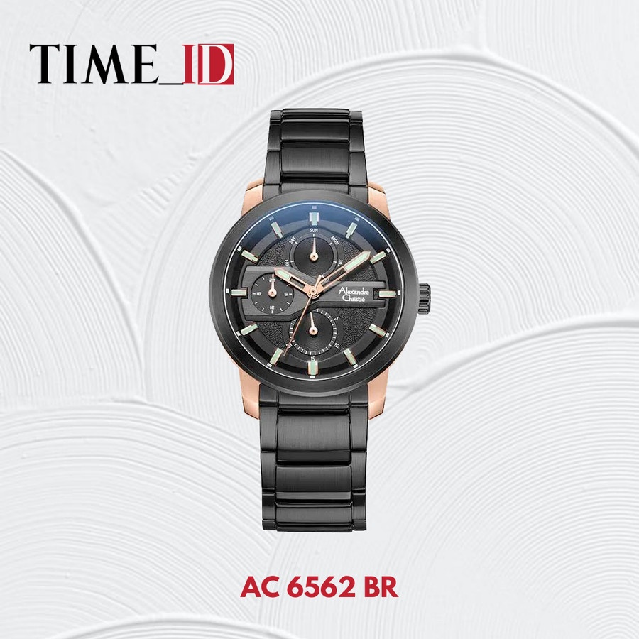 Jam Tangan Alexandre Christie AC 6562 BLACK ROSEGOLD WANITA