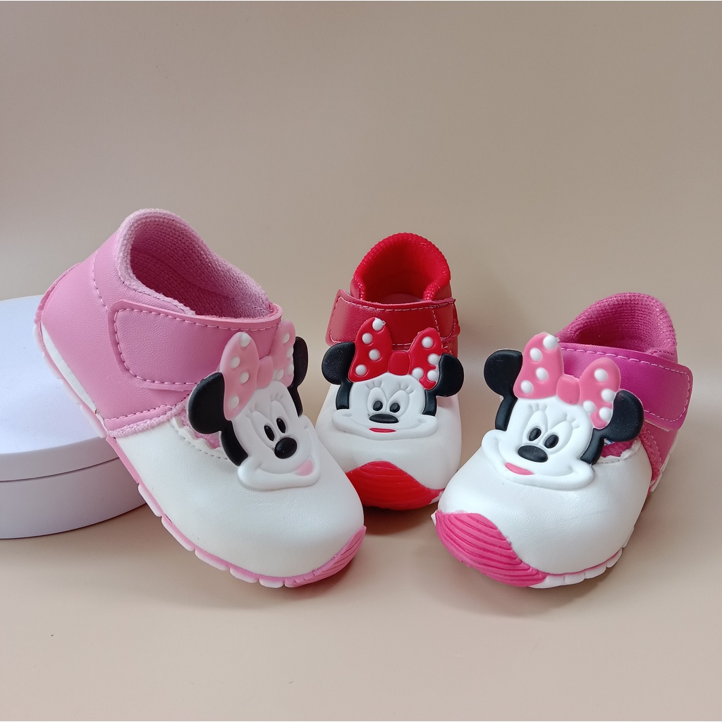 Sepatu anak bunyi bayi perempuan usia 1-3 tahun/sepatu balita murah-mickey