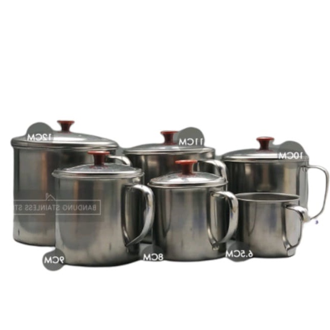 Cangkir Gelas Kopi Stainless Murah Mug Stenlis Steel Kecil besar Jadul 10 Cm 9cm 11 cm 12 cm