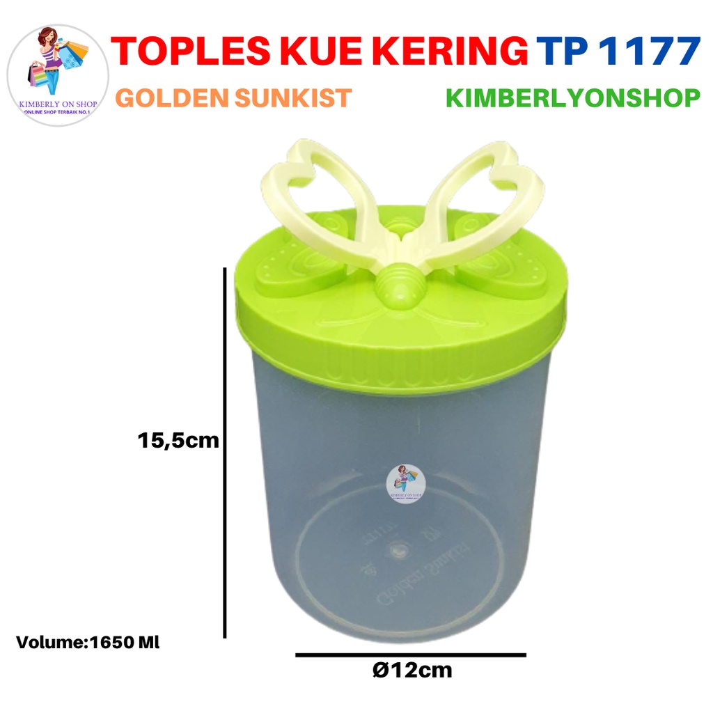 Toples Sealware Kupu kupu Plastik Tempat Kue Kering Golden Sunkist