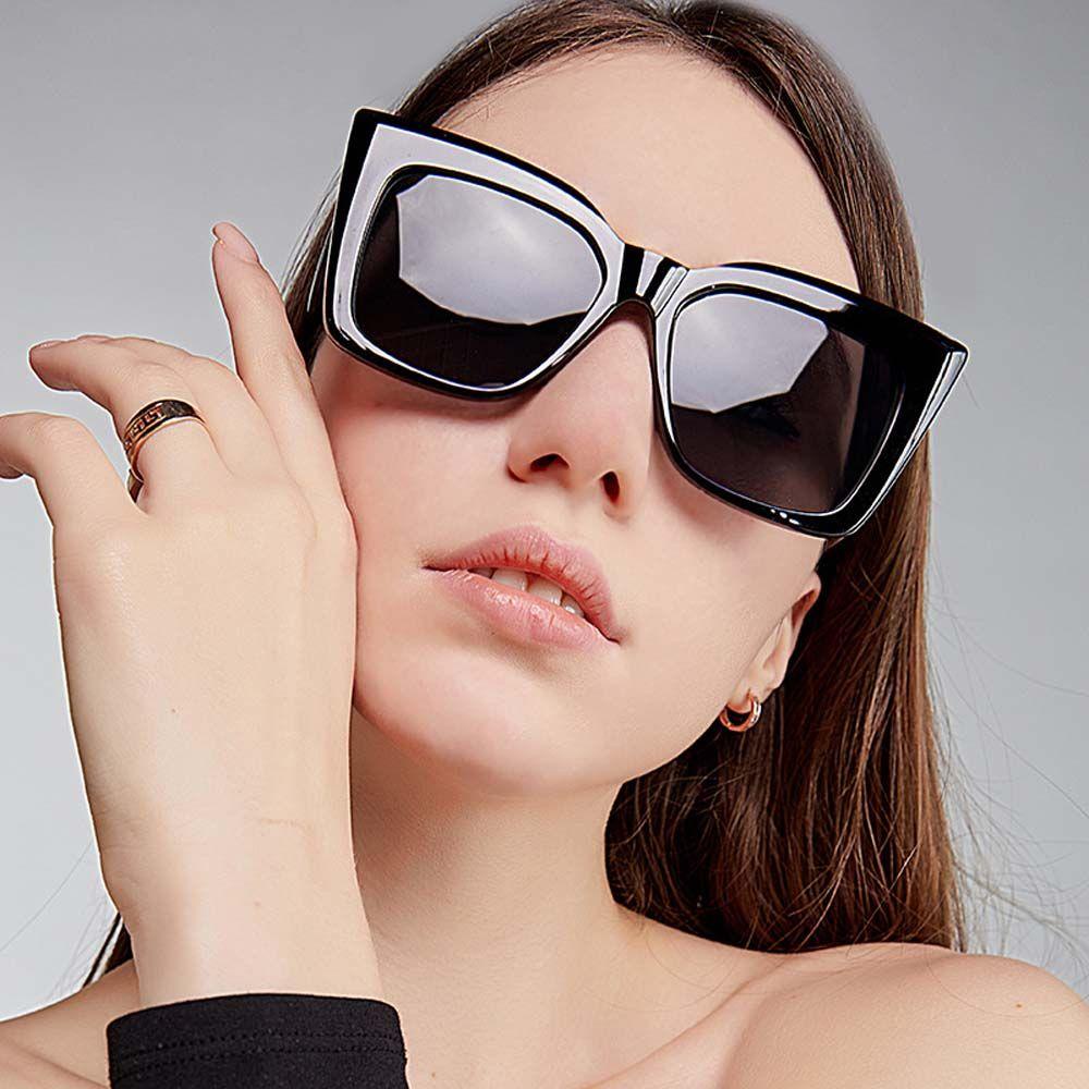 Kacamata Hitam Mata Kucing Agustina Merek Mewah Pria Bingkai Besar Motif Leopard Kepribadian Klasik Gaya Korea Sunglasses