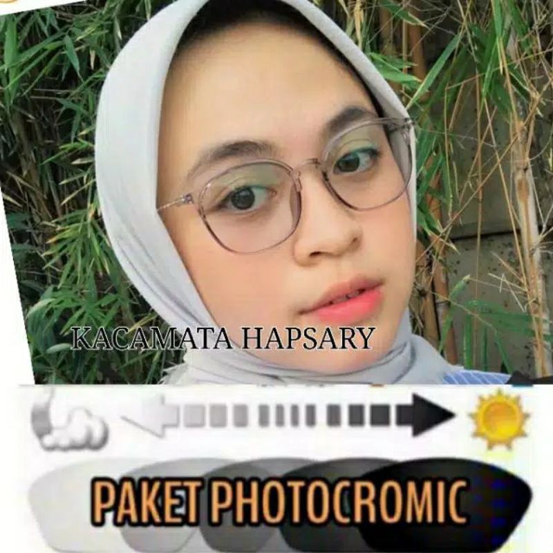 Frame Kacamata Wanita Anti Radiasi PHOTOCROMIC Minus Plus Anti UV Terbaru, Kacamata Fashion