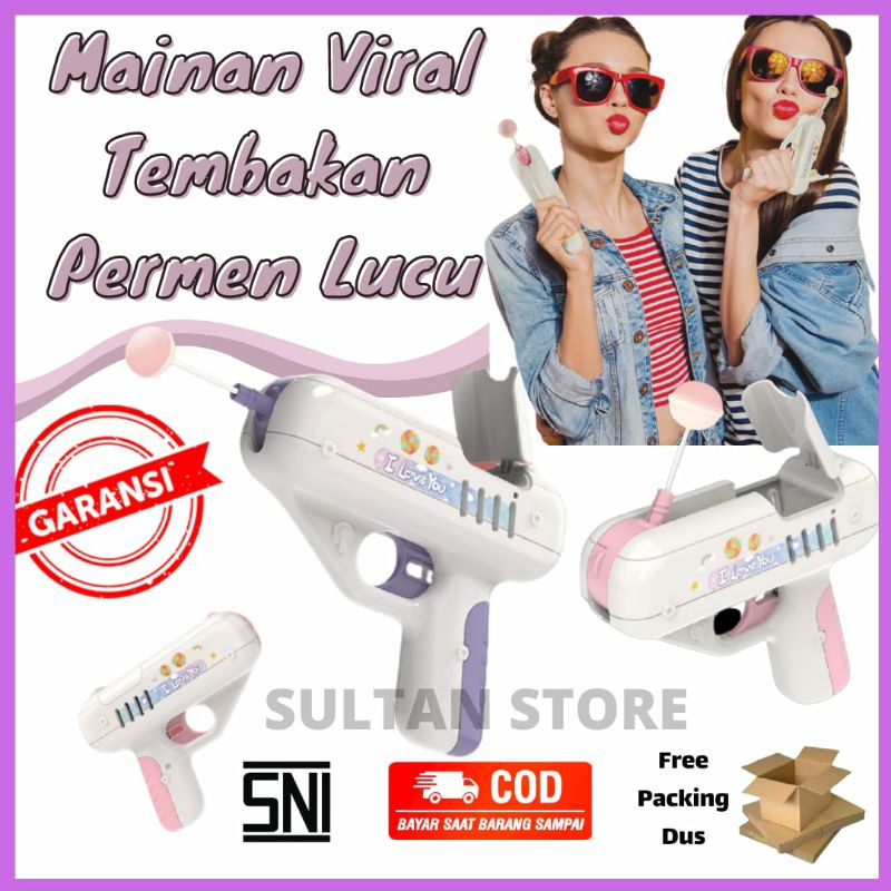 COD√ Pistol Permen Lolipop Gun Mainan Candy Tembak Tembakan Permen Lolipop