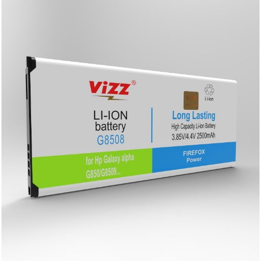 Vizz Double Power Battery Batre Baterai Vizz Samsung Galaxy Alpha G850 G8508 EB-BG850BBE
