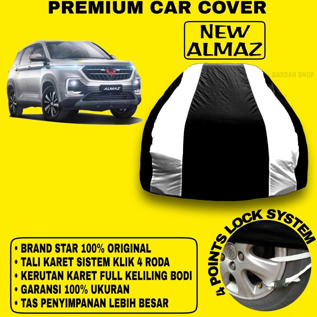 Body Cover NEW ALMAZ Sarung Strip SILVER Penutup Pelindung Selimut Bodi Mobil New Almaz PREMIUM