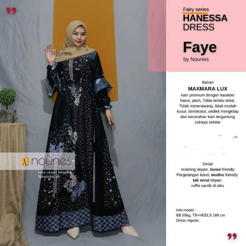 HANESSA SERIES/ GAMIS MAXMARA LUX PREMIUM  MAXY DRESS BUSUI BAJU WANITA