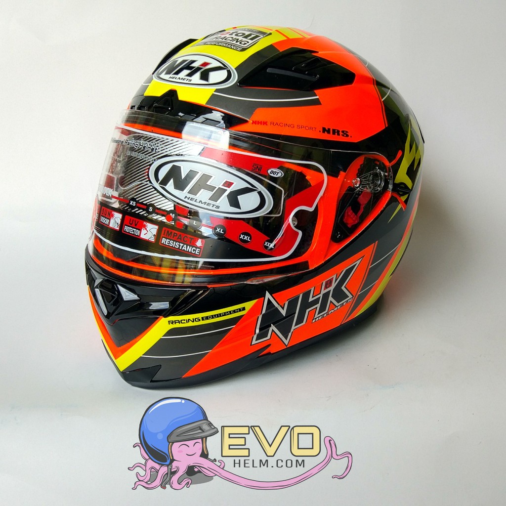 NHK RX9 NAVY ORANGE FLUO NHK SE GRAPHIC ORANGE FLUO - YELLOW ORIGINAL HELM NHK RX9 PAKET GANTENG