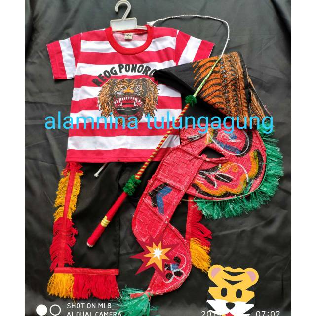 Kaos reog kuda lumping 55cm cambuk  udeng celana barongan komplit