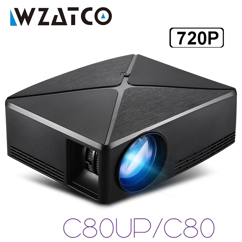 Gratis ongkir WZATCO 2200lm Android WIFI Portable Pico mini HDMI LED Projector Pocket Home Cinema