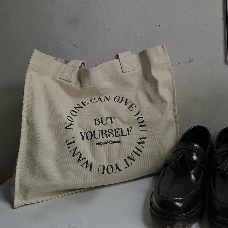 YOURSELF Basic Tote Bag Canvas Capable Basic