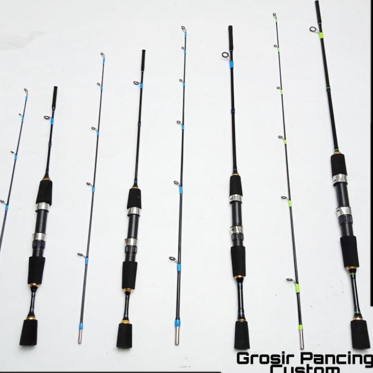 Keluaran Terbaru.. satu set joran pancing spinning kaku lentur fiber solid murah kuat ajiro kujira 1