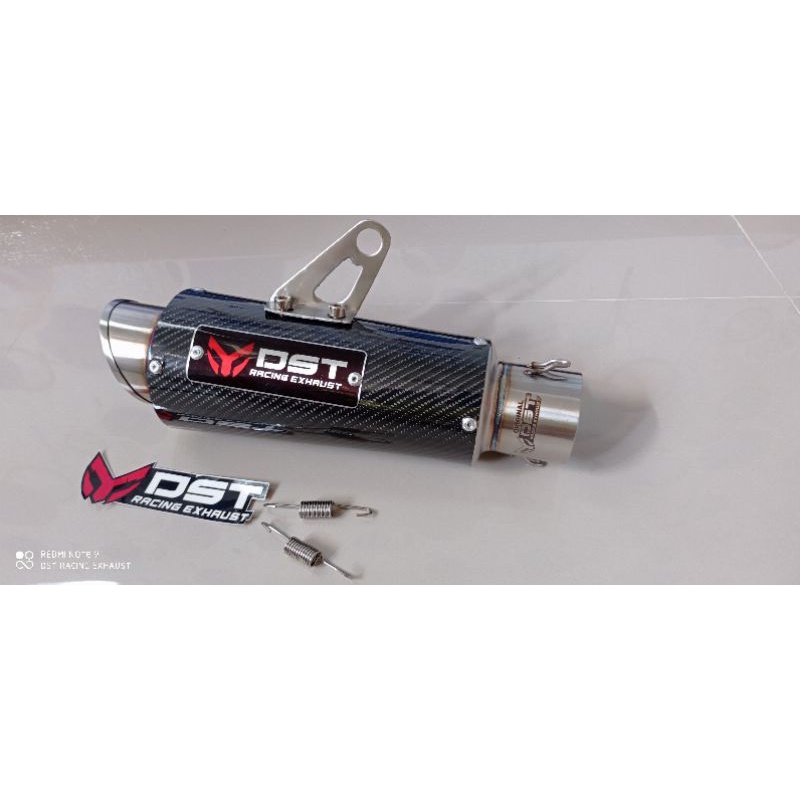 Knalpot original DST Racing carbon full stenlis knalpot racing universal intel 50mm-1