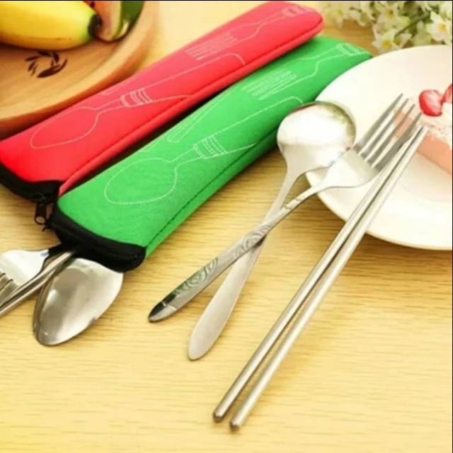 Sendok Garpu Sumpit Set Stainless Korean Style Murah