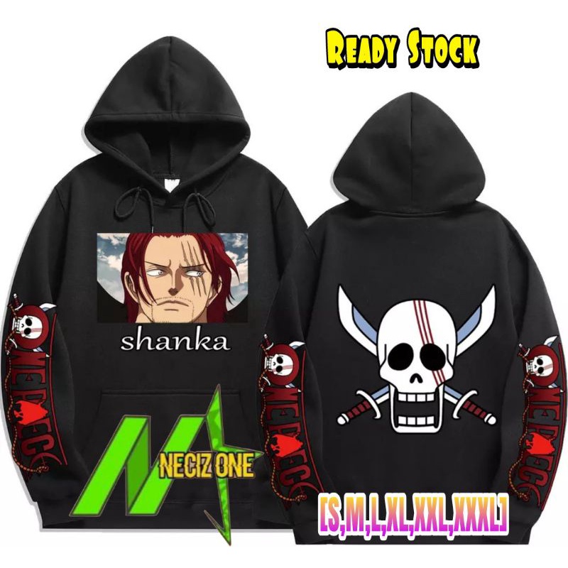 HOODIE COSPLAY ANIME MANGA JEPANG ONE PIECE AKAGAMI SHANKS CHARACTER ~ READY SIZE S-XXXL