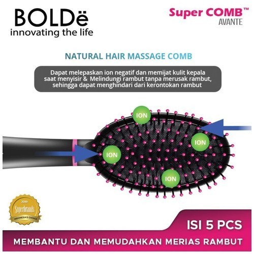 BOLDe Super Comb Round Cushion Brush - Sisir Rambut Cushion Brush