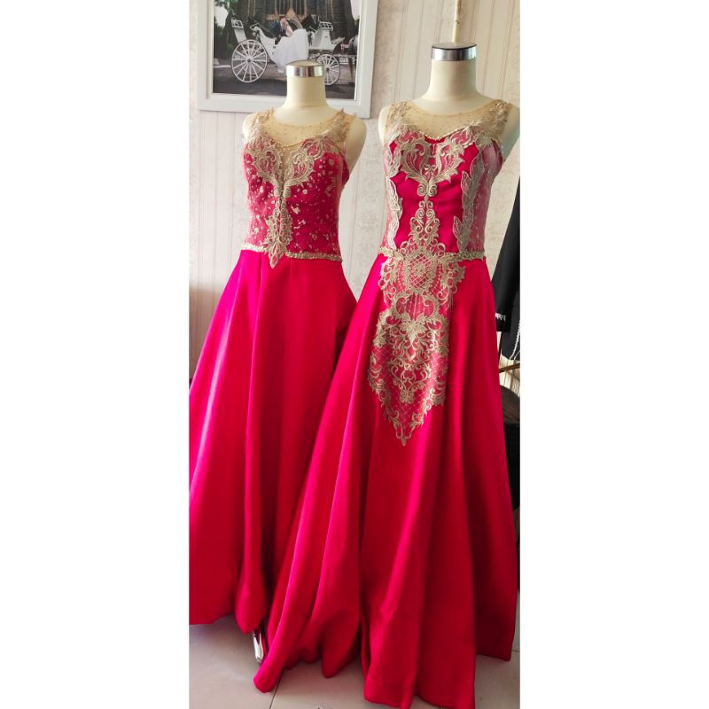 gaun mama preloved / gaun pesta second / gaun besan preloved / gaun besan merah 0401