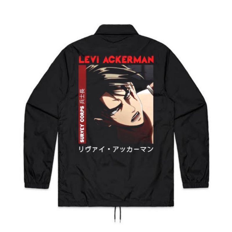 JAKET COACH Attack On Titan "Levi Ackerman" - Survey Corps | Shingeki No Kyojin