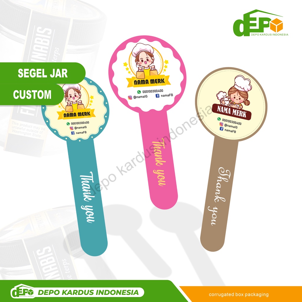 

Segel Box Makanan Custom / Sticker Segel Kemasan / Label Kemasan-Depo Kardus
