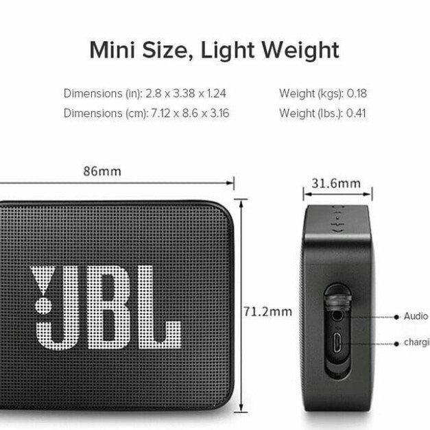 JBL GO 2 Speaker Bluetooth Wireless Portable Audio by Harman GO2 OEM