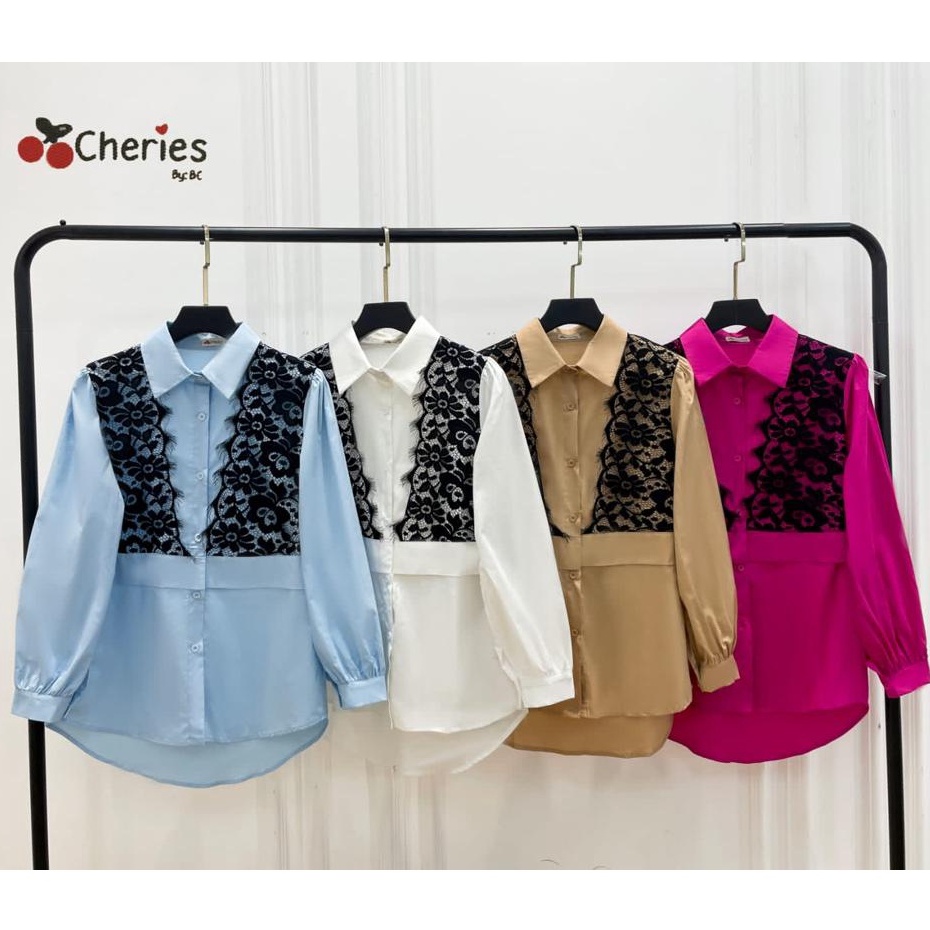 Atasan Kemeja Kombinasi Brukat by Cheries