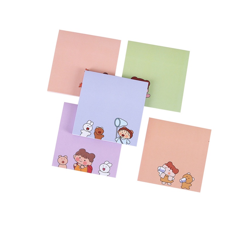 Sticky Note / Memo Pad Bentuk Hewan Lucu Warna Polos Untuk Sekolah