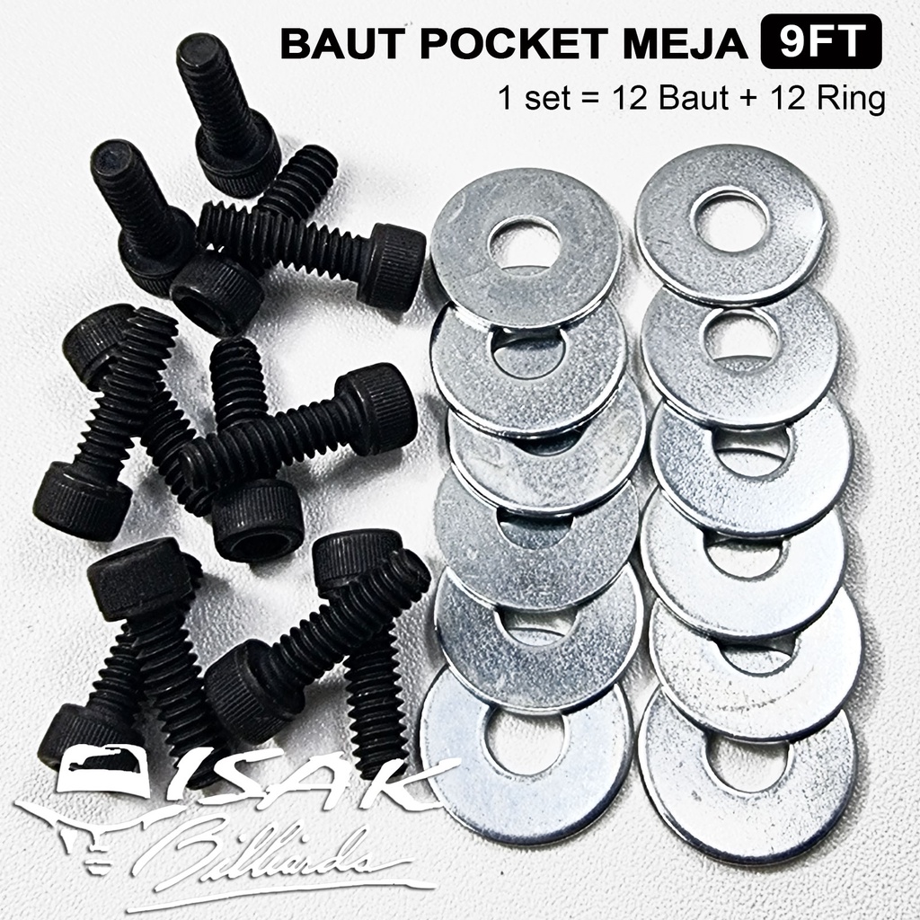 Baut Pocket Meja 9-ft - Set 6 pc - Billiard Poket Bolt Screw Table Biliar 9FT