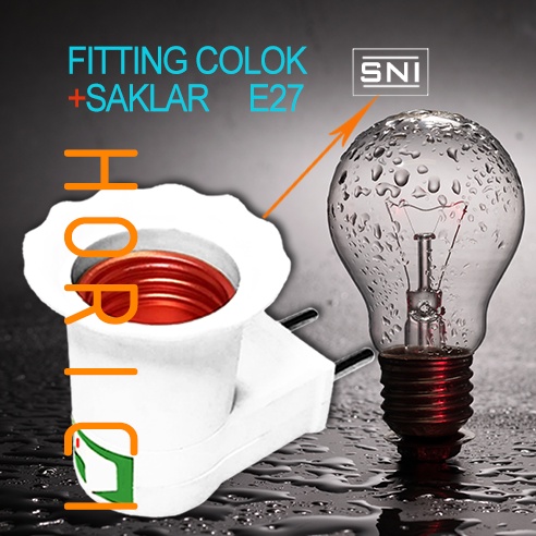 Fitting colok dan saklar putih/fitting E27/Fitting saklar