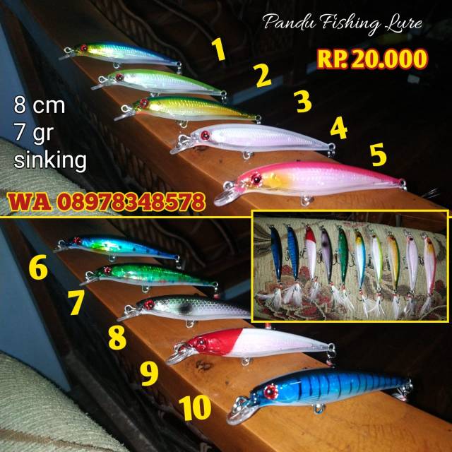 Lure Minnow Sinking 80 mm Murah