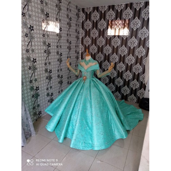 KHUSUS PO GAUN PENGANTIN JUMBO BIG SIZE BARBIE AKAD BALLGOWN MEKAR GAUN PENGANTIN AKAD EKOR PANJANG