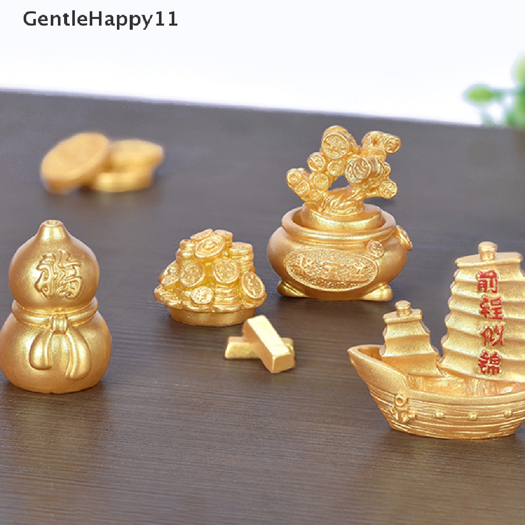 Gentlehappy Miniatur Perahu / Pohon / Labu Bahan Resin Untuk Aksesoris Lansekap Mikro / Tahun Baru