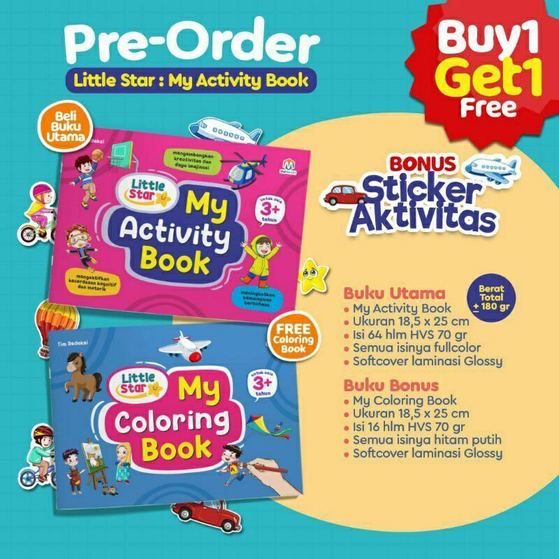 Buku Anak My Activity Book Buku Mewarnai + Stiker