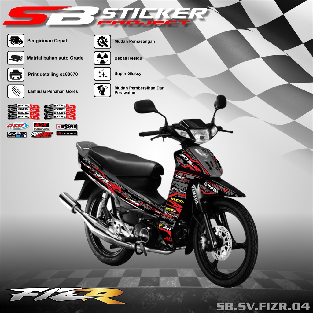 STRIPING FIZ R - STRIPING HOLOGRAM YAMAHA FIZ R 1997-2004 RACING