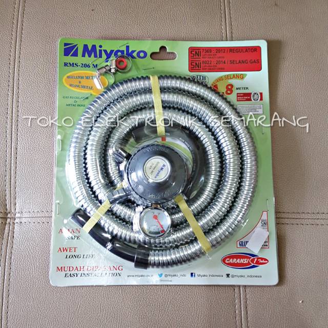 MIYAKO RMS 206 REGULATOR GAS LENGKAP SELANG METER ANTI TIKUS